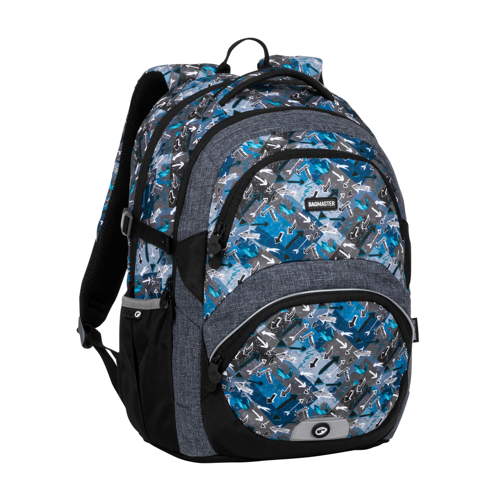 Školní batoh BAGMASTER 20 B modro šedý