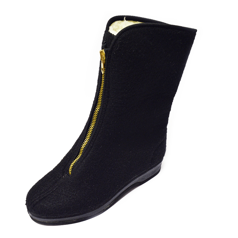 Důchodky - zip - dámské zateplené papuče s ovčí vlnou - 0225D