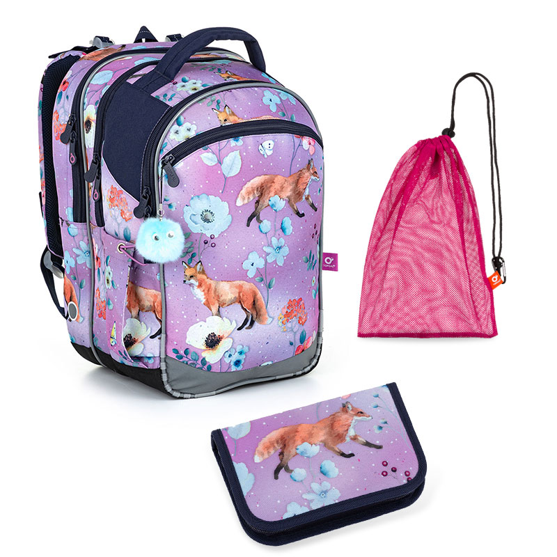 Školní batoh s liškami TOPGAL COCO 22006 SET MEDIUM