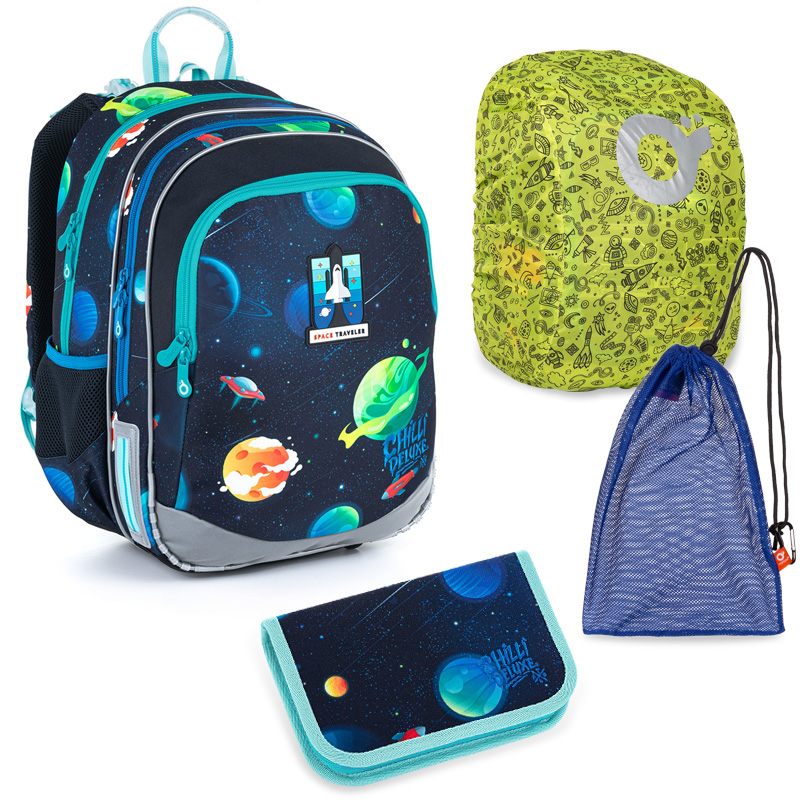 Školní batoh s raketou a vesmírem TOPGAL ELLY 21015 SET LARGE