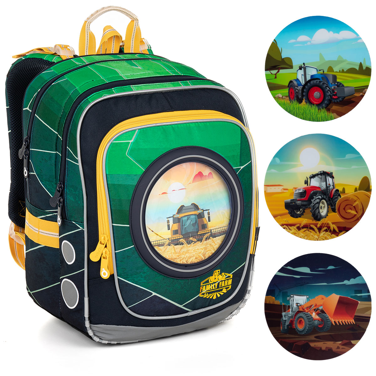 Školní batoh TOPGAL ENDY 23015 se zemědělskými stroji