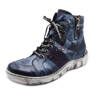 Dámská zimní kotníková obuv KACPER 4-1191 modrá