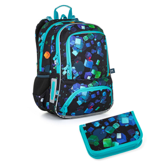 Školní batoh s krychličkami NIKI 22022 SET SMALL