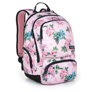 Růžový batoh s květinami TOPGAL ROTH 22029