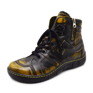 Dámská zimní kotníková obuv KACPER 4-1191 žlutá