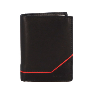 Trendová pánská kožená peněženka Figo, černá - červená