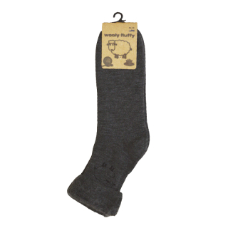 Komfortní ponožky z ovčí vlny - VOXX Woody fluffy tmavě šedá